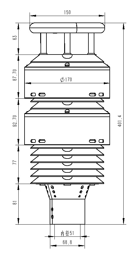 大气环境微气象仪产品尺寸图