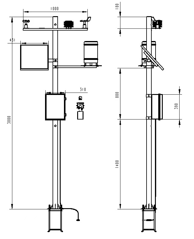 智能农业气象监测站产品结构图